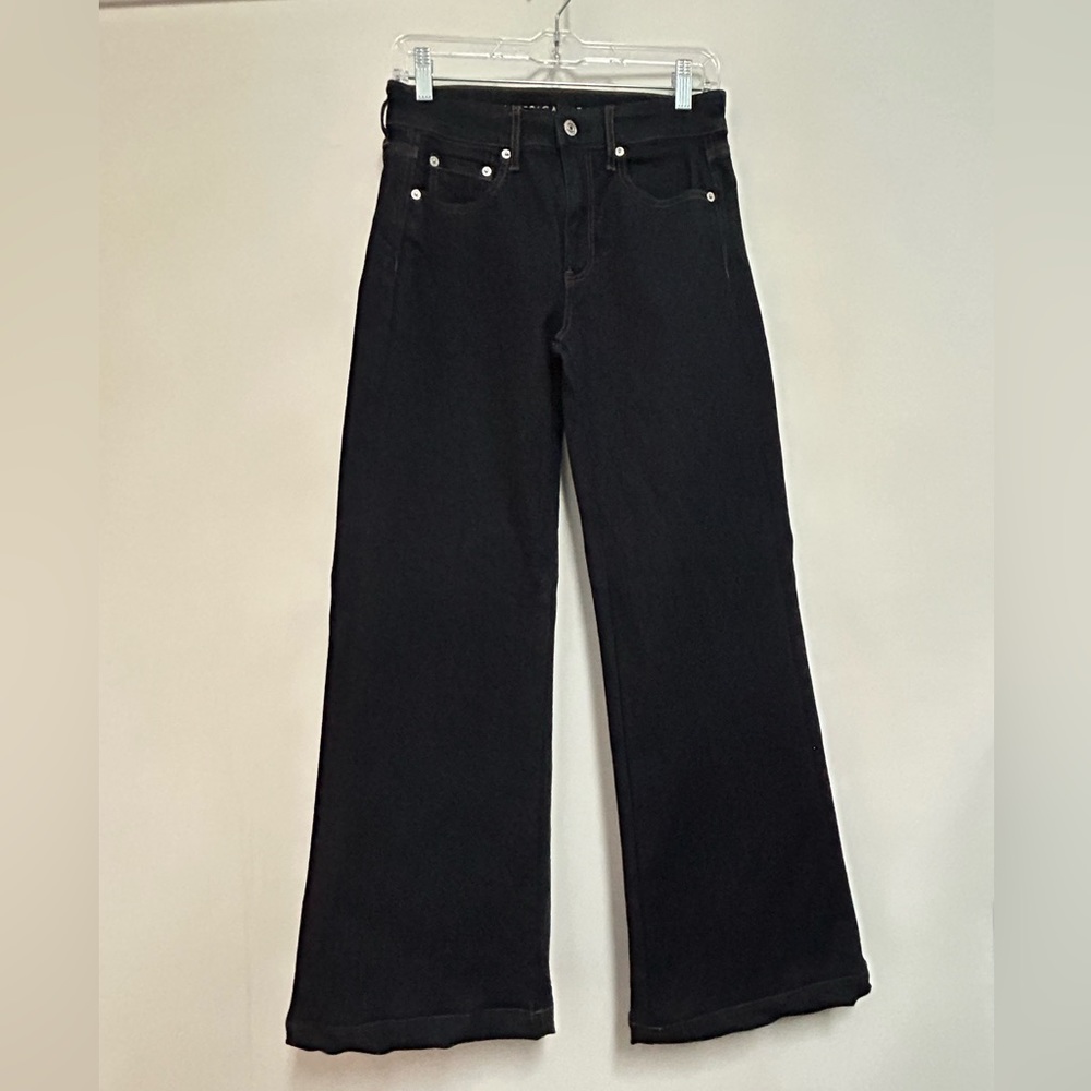AMERICAN EAGLE SUPER STRETCH WIDE LEG DARK WASH JEANS